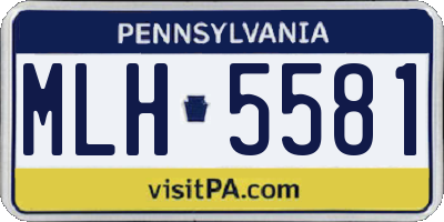PA license plate MLH5581