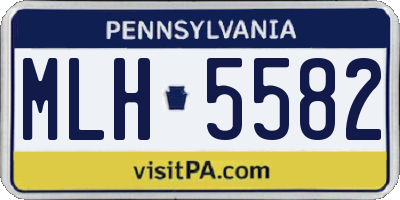 PA license plate MLH5582