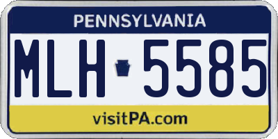 PA license plate MLH5585