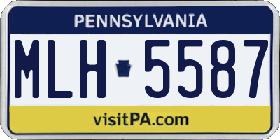 PA license plate MLH5587