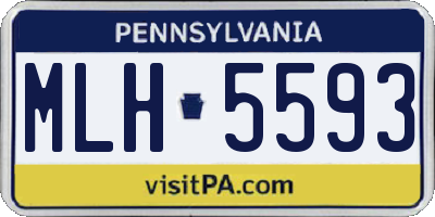 PA license plate MLH5593