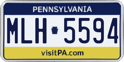 PA license plate MLH5594