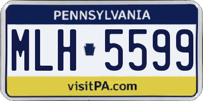 PA license plate MLH5599