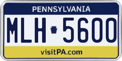 PA license plate MLH5600