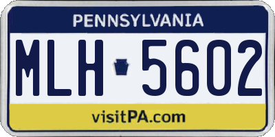 PA license plate MLH5602