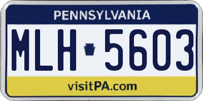 PA license plate MLH5603