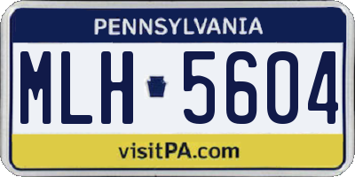 PA license plate MLH5604