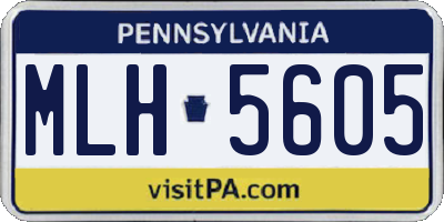 PA license plate MLH5605