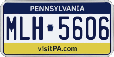PA license plate MLH5606