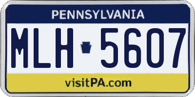 PA license plate MLH5607