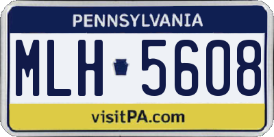 PA license plate MLH5608