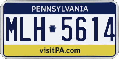 PA license plate MLH5614