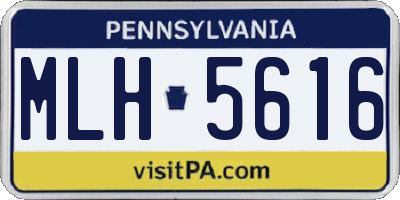 PA license plate MLH5616