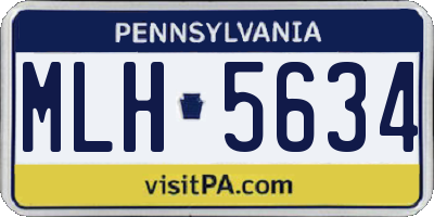 PA license plate MLH5634