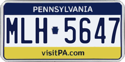 PA license plate MLH5647