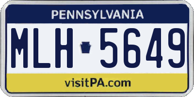 PA license plate MLH5649