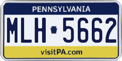 PA license plate MLH5662