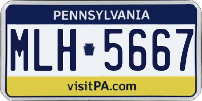 PA license plate MLH5667