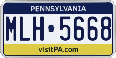 PA license plate MLH5668