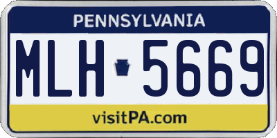 PA license plate MLH5669