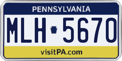 PA license plate MLH5670