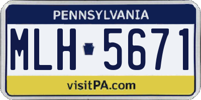 PA license plate MLH5671