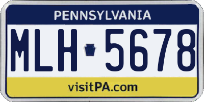 PA license plate MLH5678