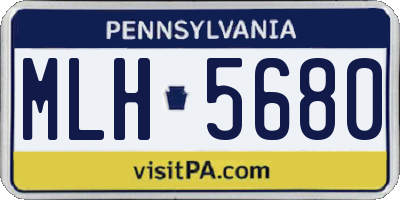 PA license plate MLH5680