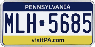 PA license plate MLH5685
