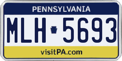 PA license plate MLH5693