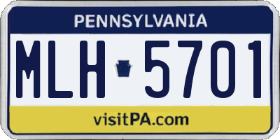PA license plate MLH5701