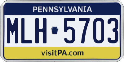 PA license plate MLH5703