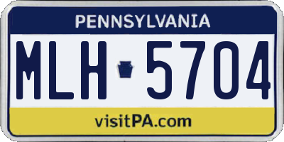 PA license plate MLH5704