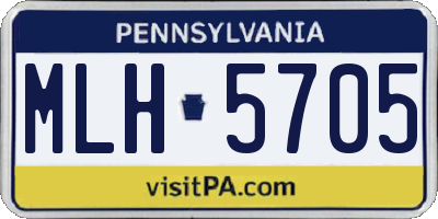 PA license plate MLH5705