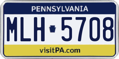 PA license plate MLH5708