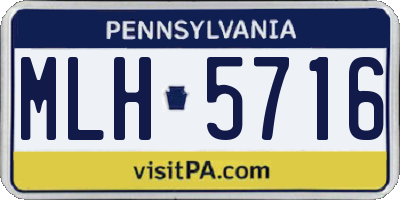 PA license plate MLH5716