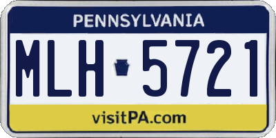PA license plate MLH5721
