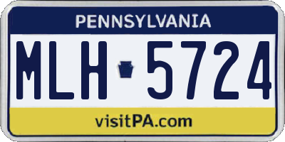 PA license plate MLH5724