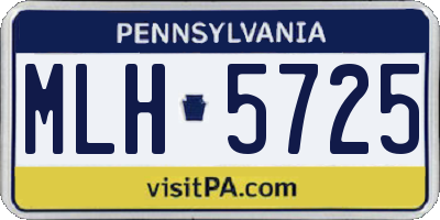 PA license plate MLH5725