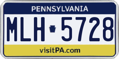 PA license plate MLH5728