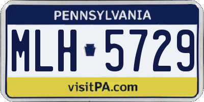 PA license plate MLH5729
