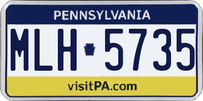 PA license plate MLH5735