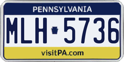 PA license plate MLH5736
