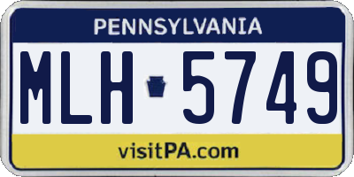 PA license plate MLH5749