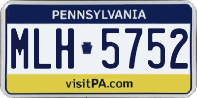 PA license plate MLH5752