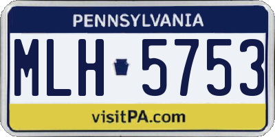 PA license plate MLH5753