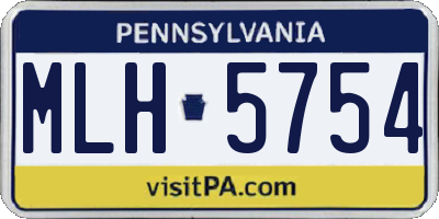PA license plate MLH5754