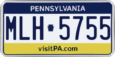 PA license plate MLH5755