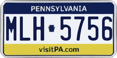 PA license plate MLH5756