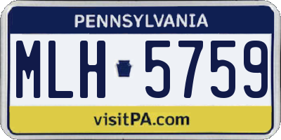 PA license plate MLH5759